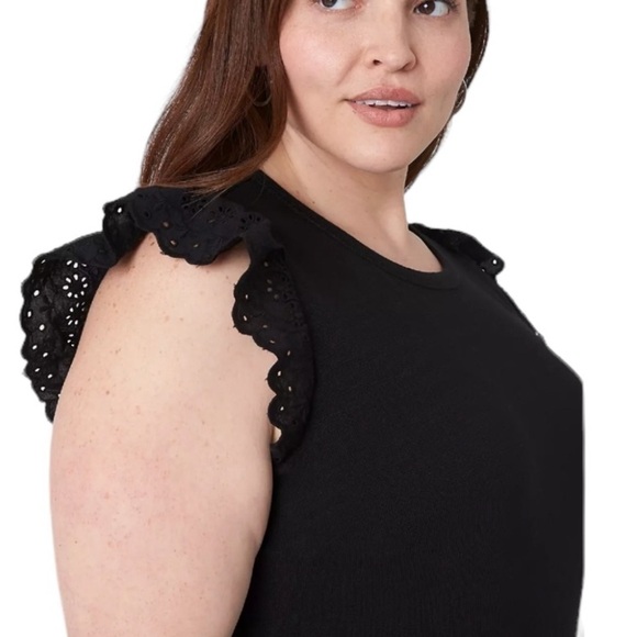 Lane‎ Bryant Crochet Sleeve Maxi Dress Black Size 34/36 NWT - Picture 3 of 12